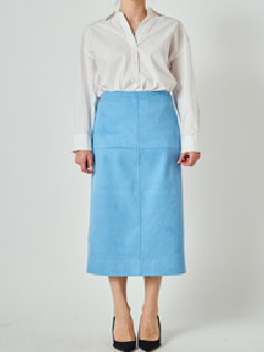 Faux Suede Midi Skirt