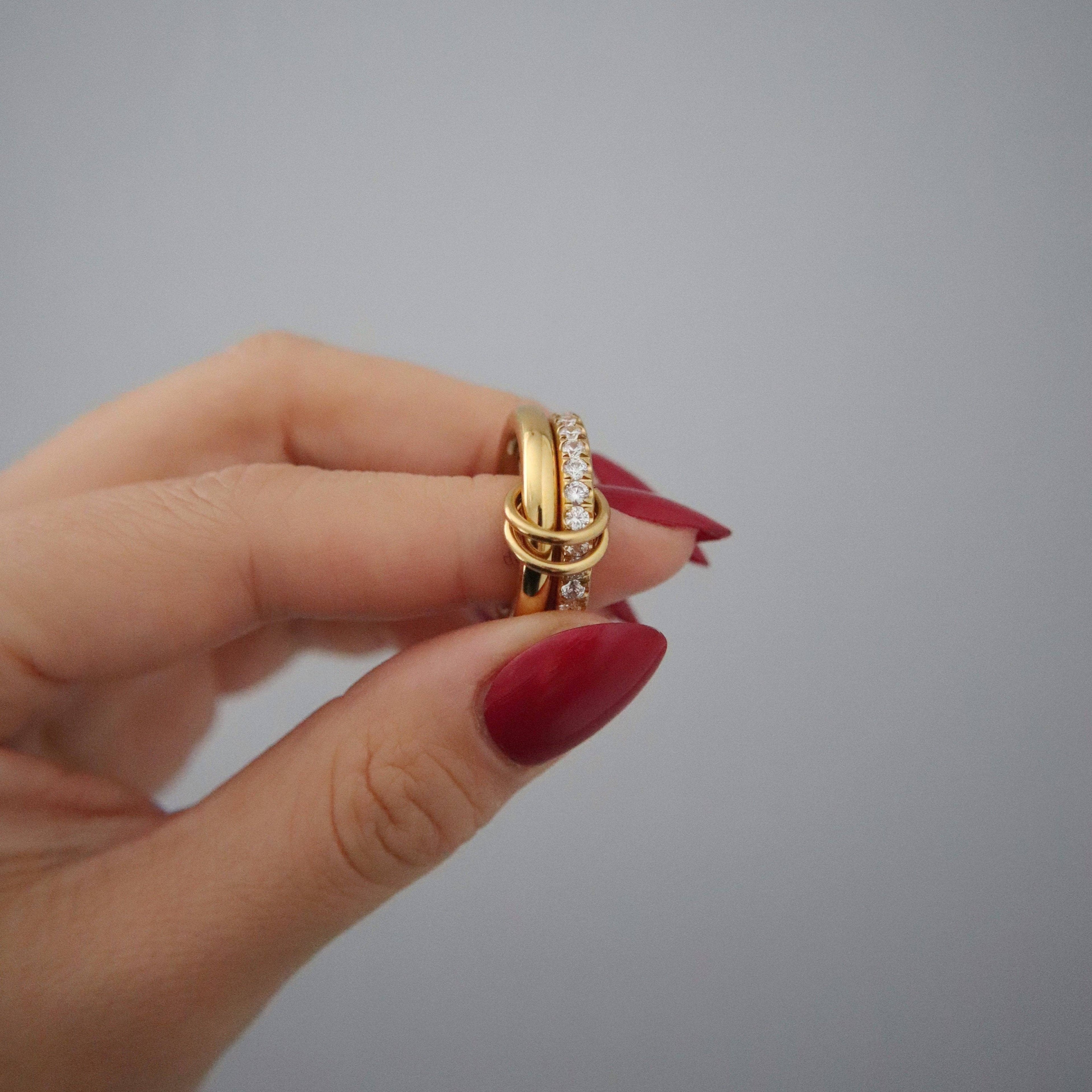 JESSA Jewelry Cecilia Double Interlocking Ring