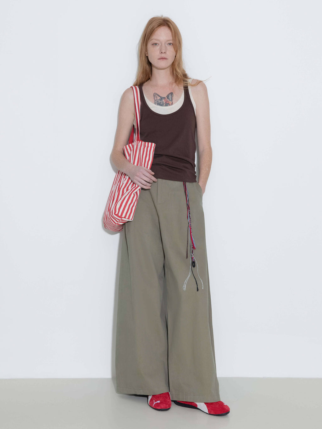 Palazzo pants in Olive green