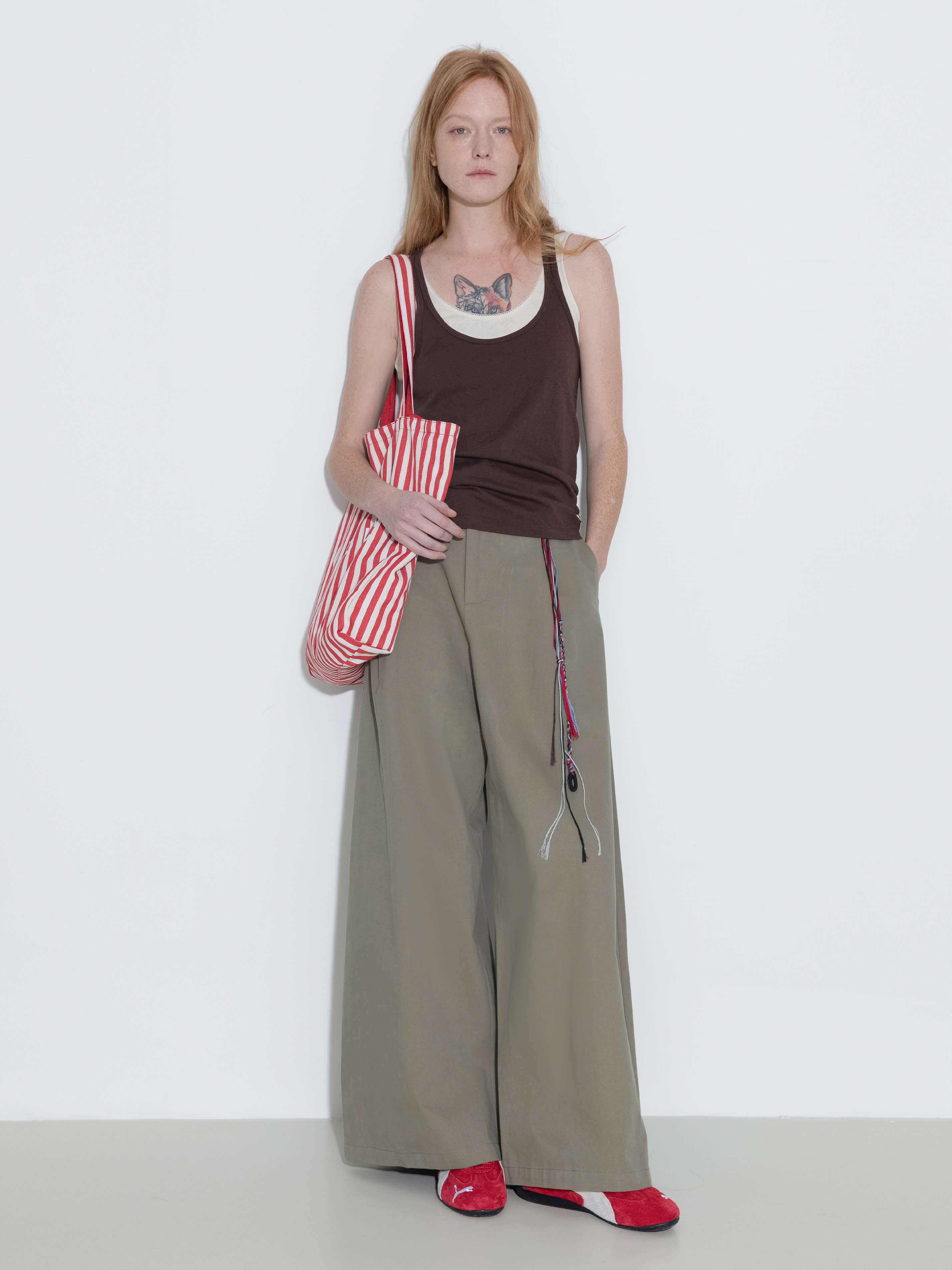 Palazzo pants in Olive green