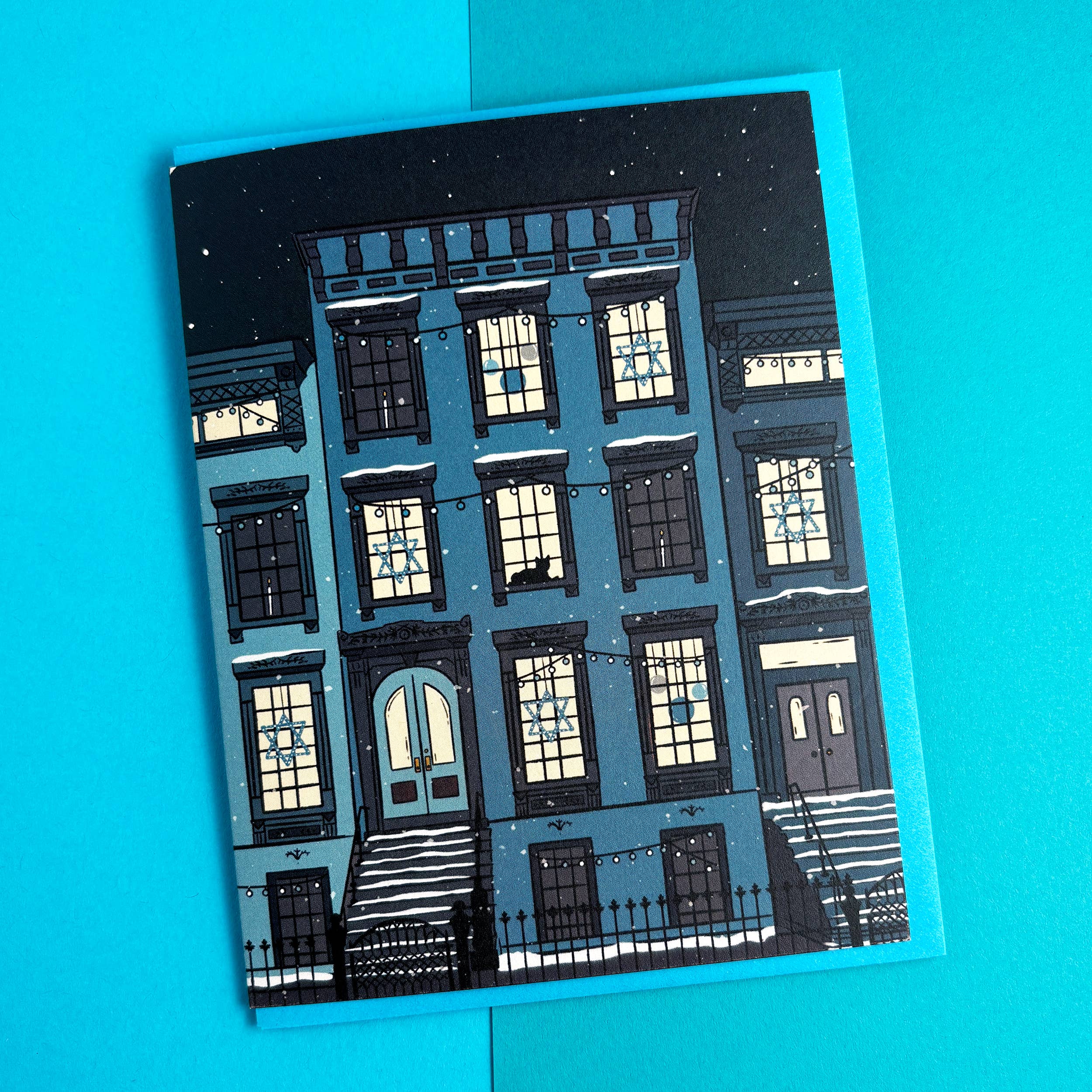 Hanukkah Brownstone Card
