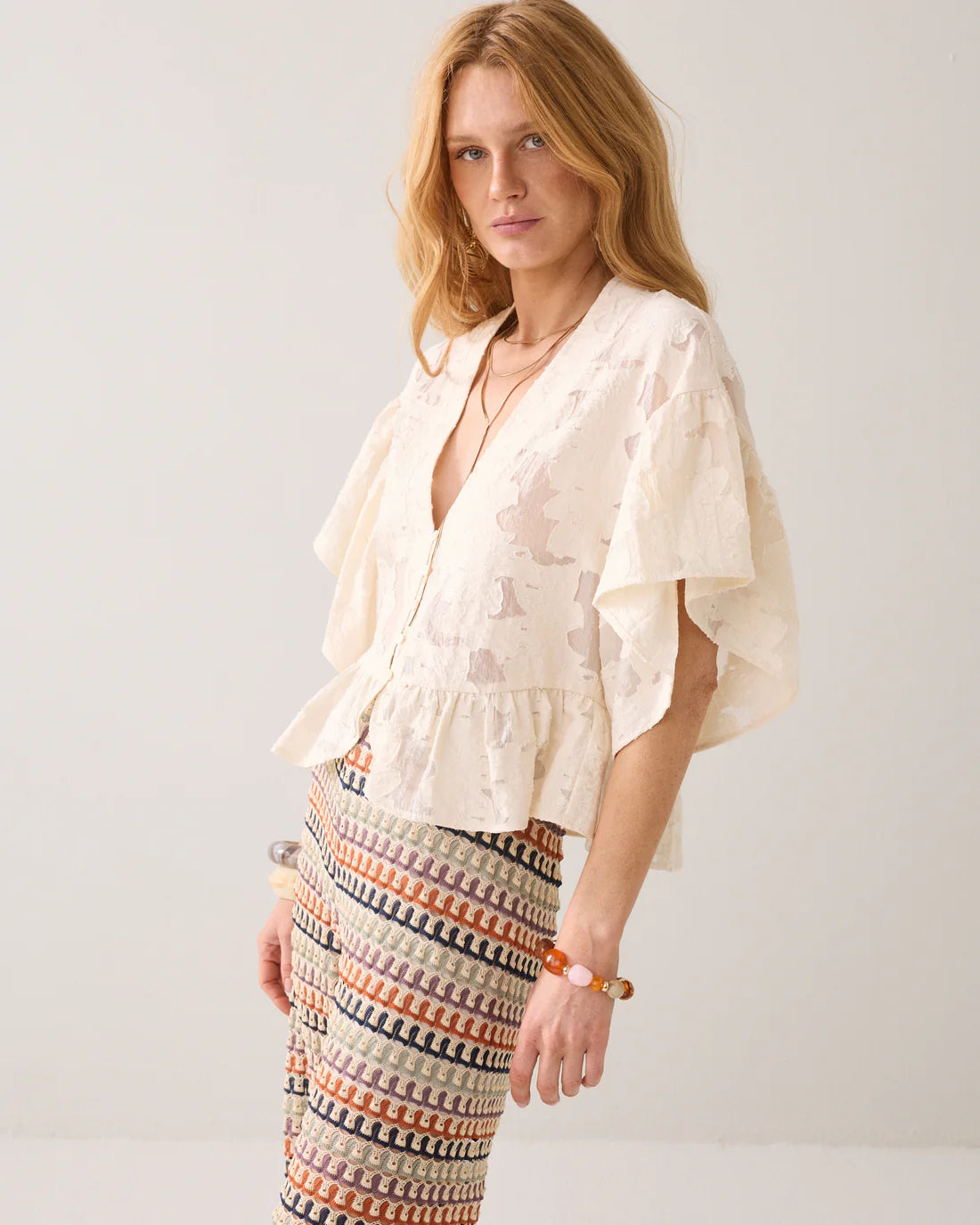 Bohemian peplum blouse