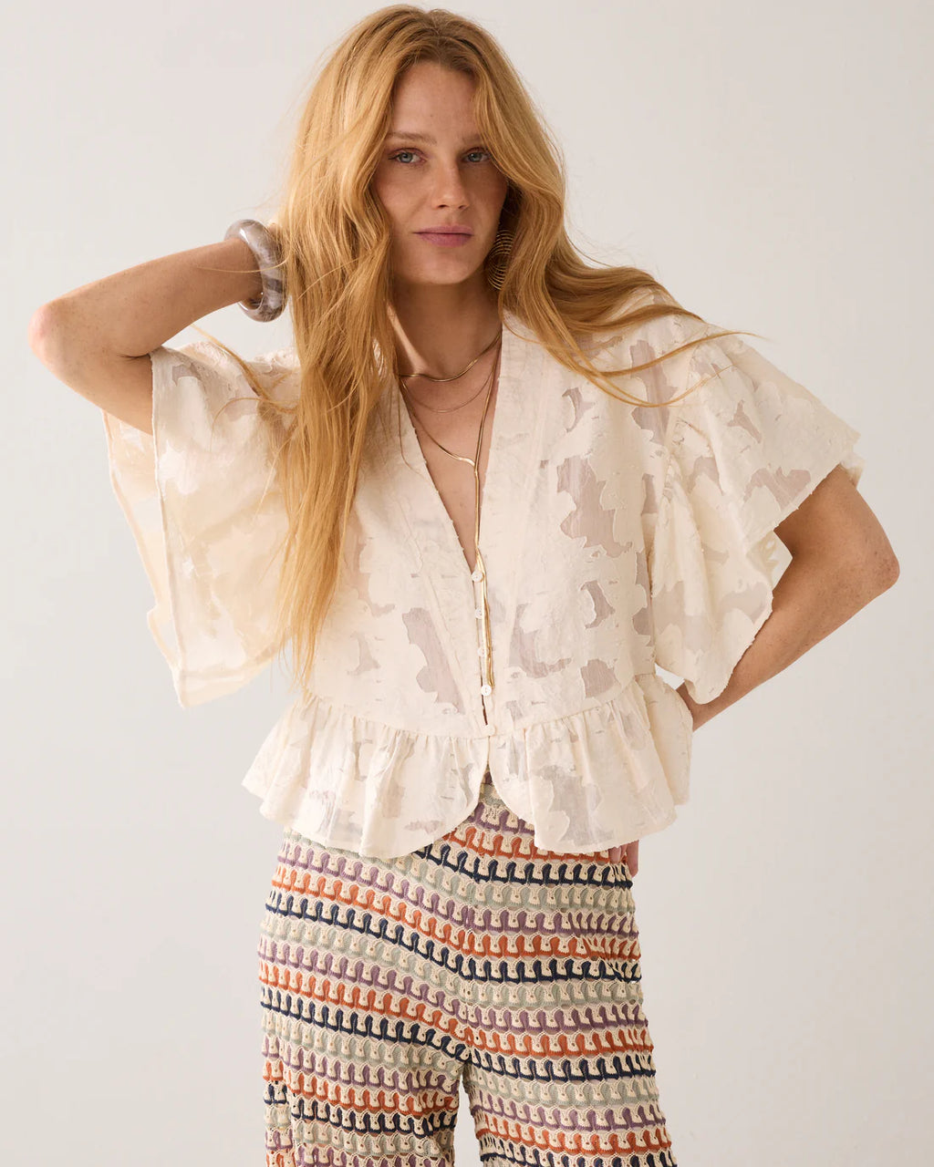 Bohemian peplum blouse
