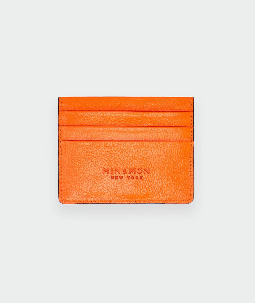 Min & Mon Filium Neon Orange Leather Cardholder