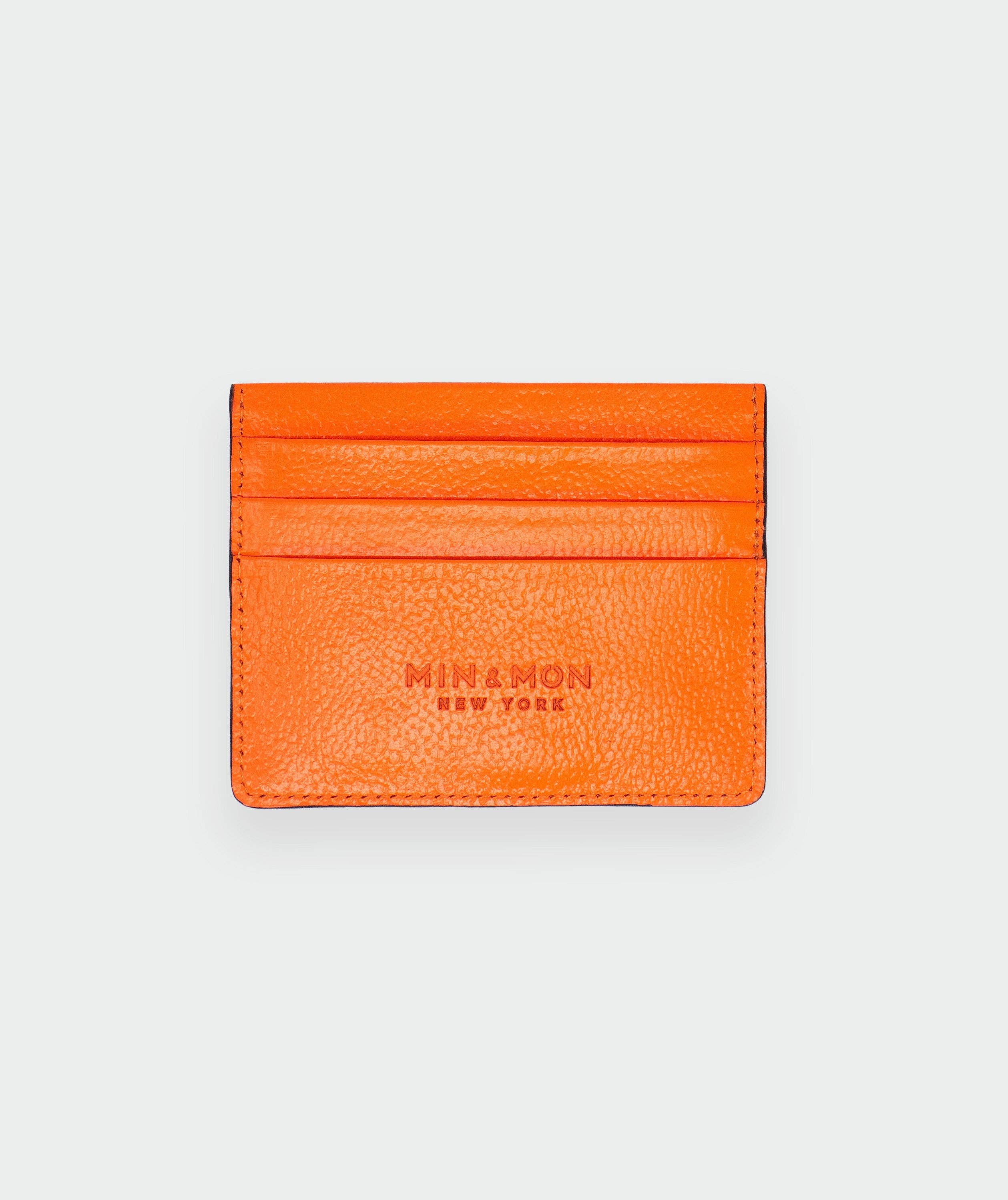Min & Mon Filium Neon Orange Leather Cardholder