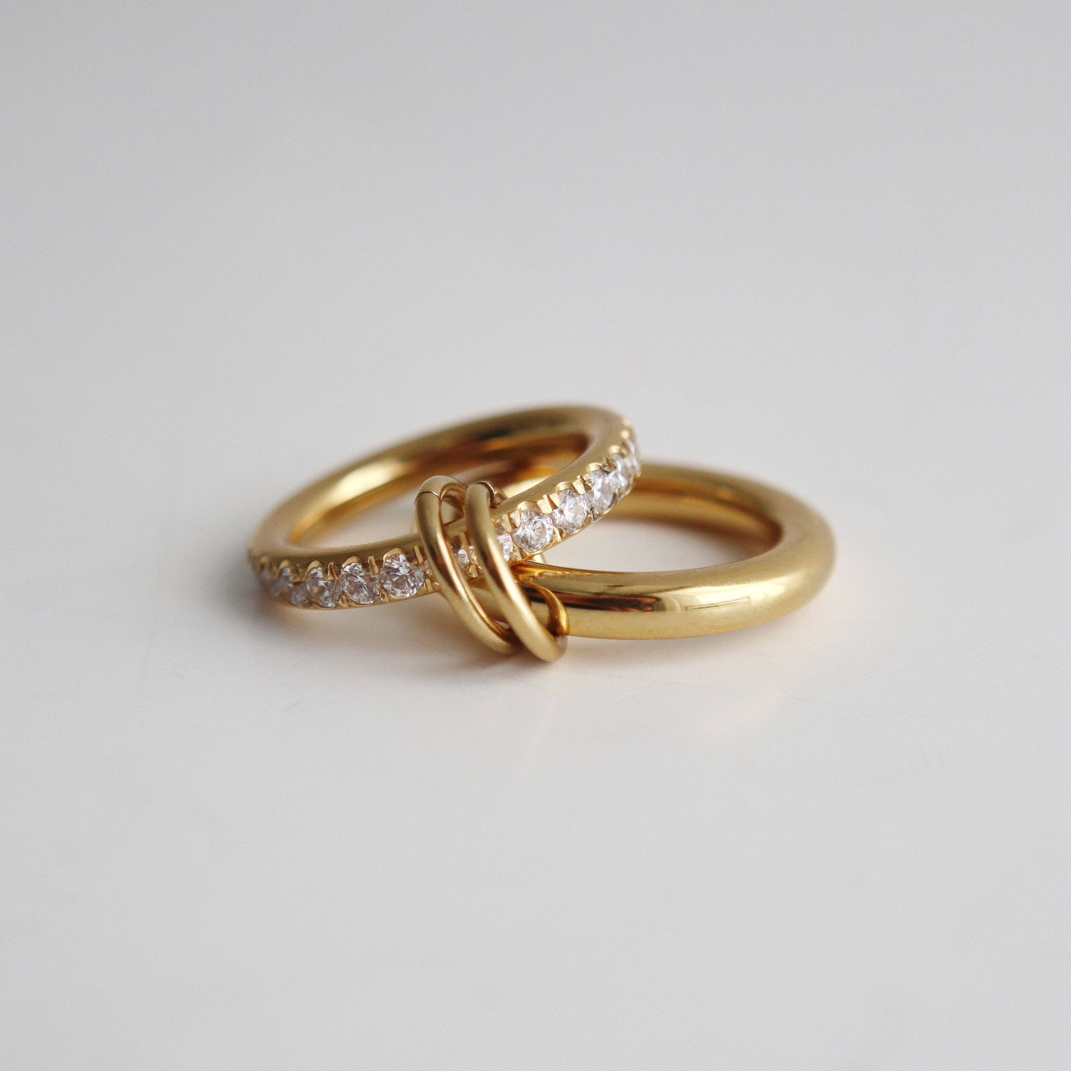 JESSA Jewelry Cecilia Double Interlocking Ring