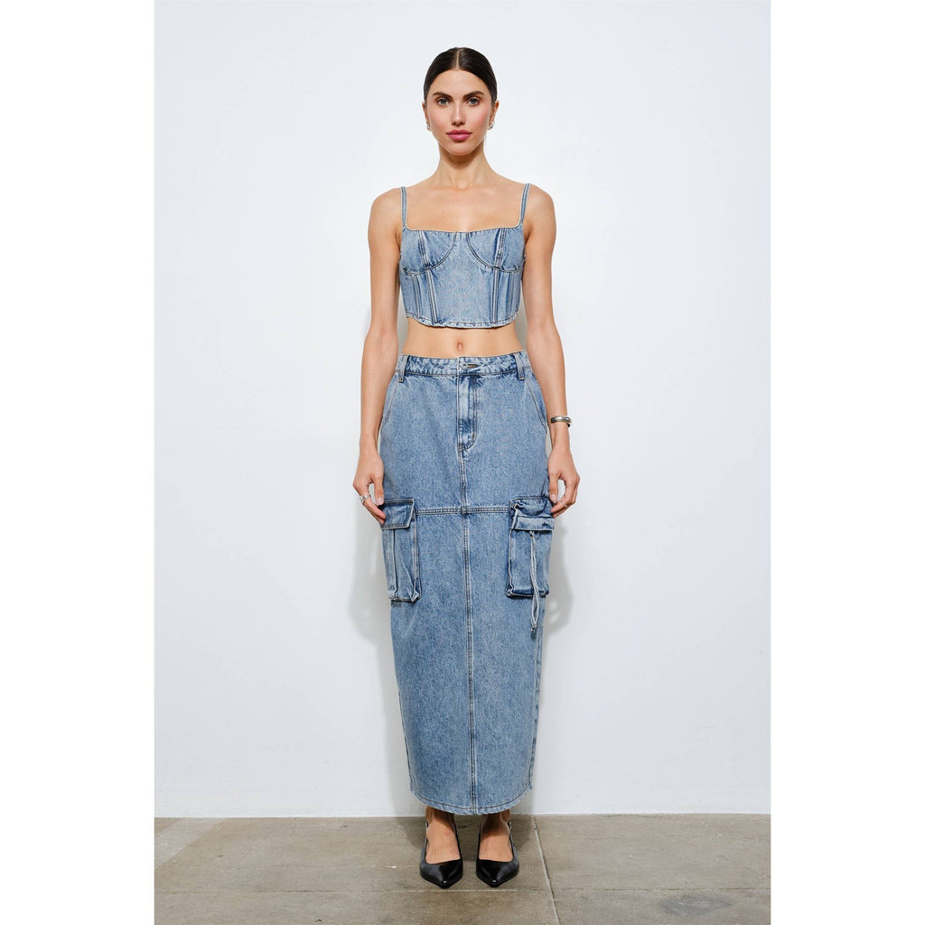 Shay Structured Denim Bustier