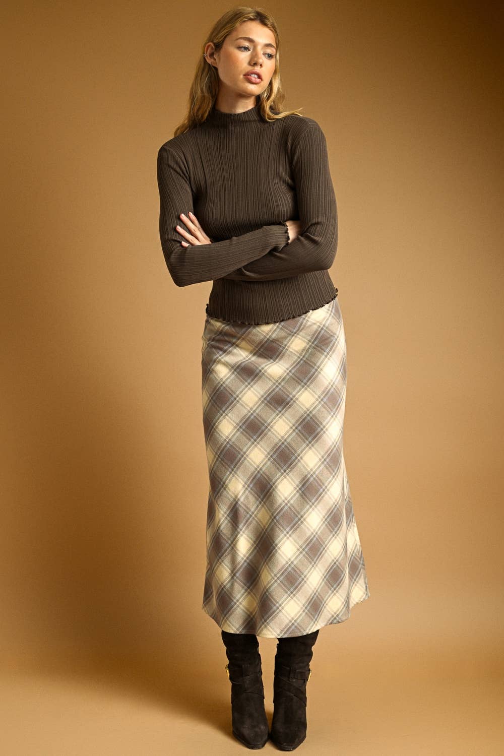 Long Sleeve Ribbed Knitted Top