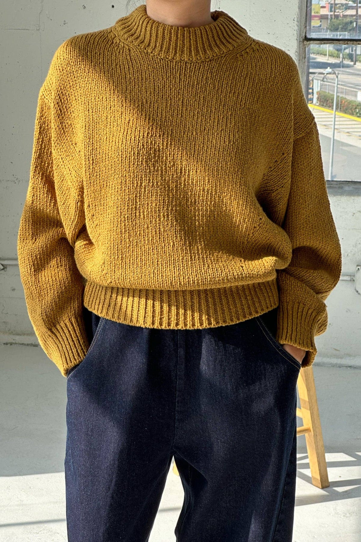 Le Bon Shoppe Zoe Cotton Sweater in Dijon