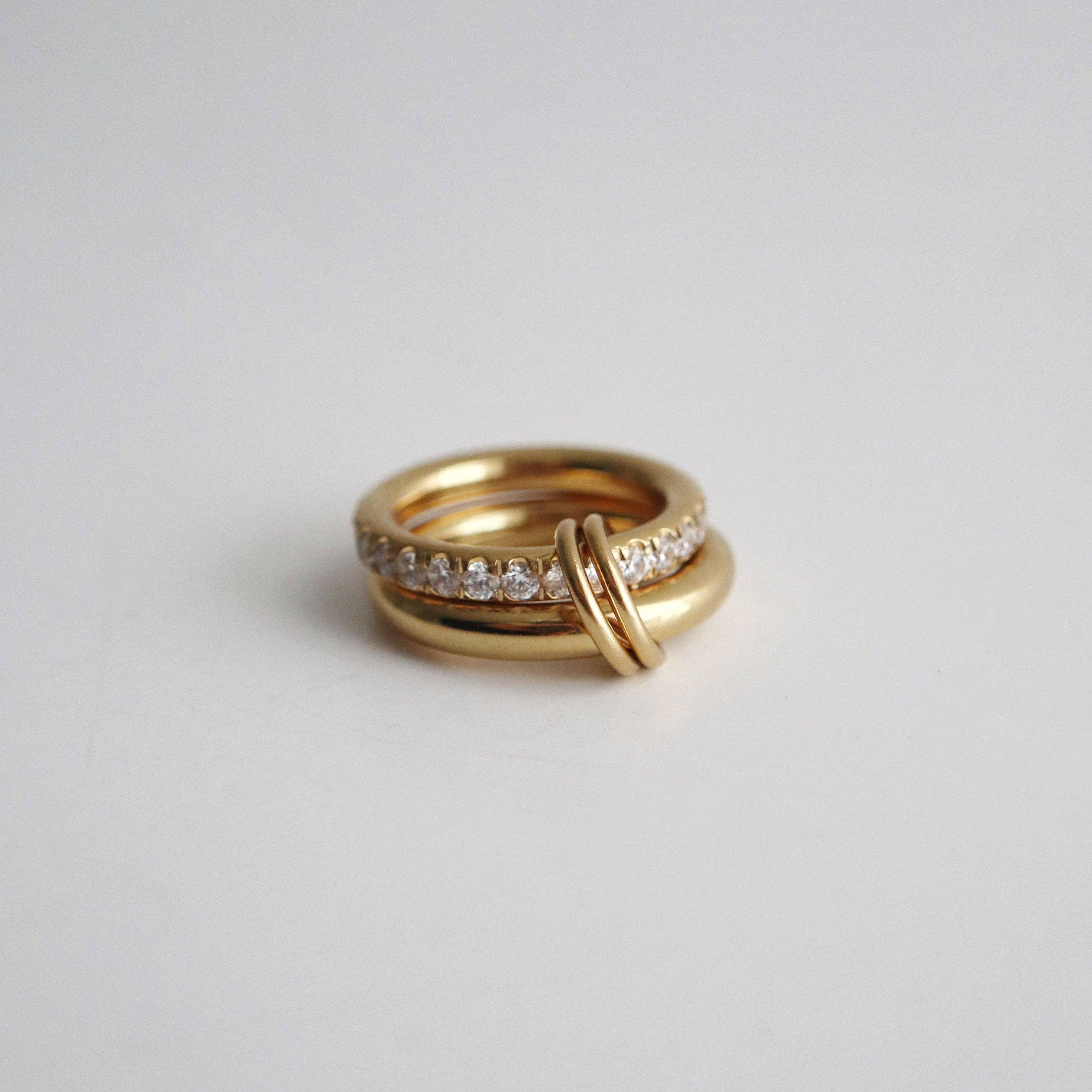 JESSA Jewelry Cecilia Double Interlocking Ring