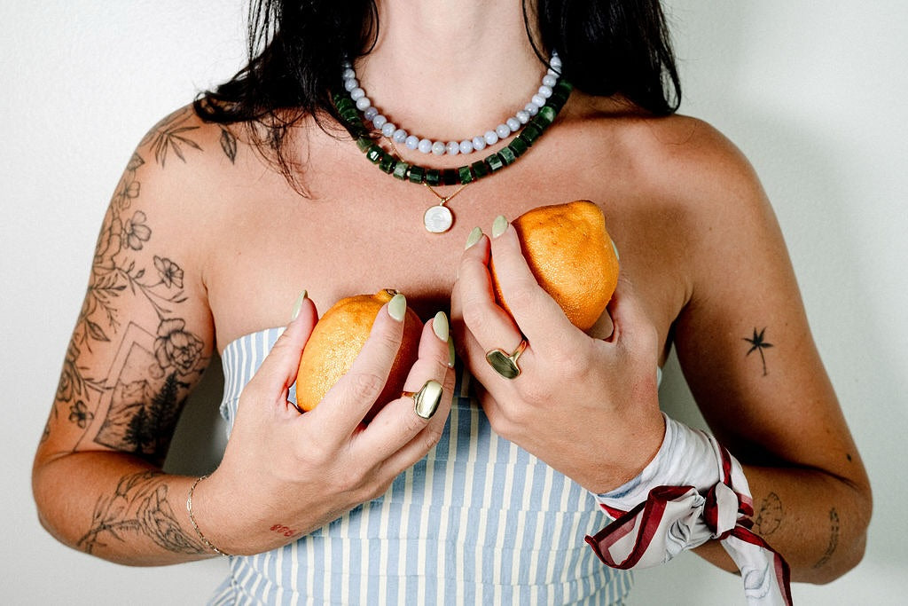 Strapless Striped Midi Dress: Dusty Blue