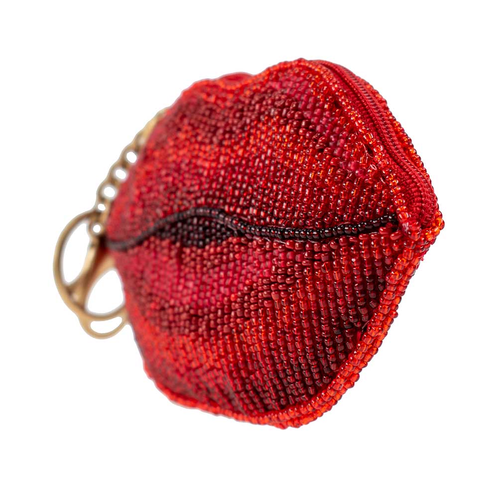XOXO Beaded Lips Coin Purse/Key Fob