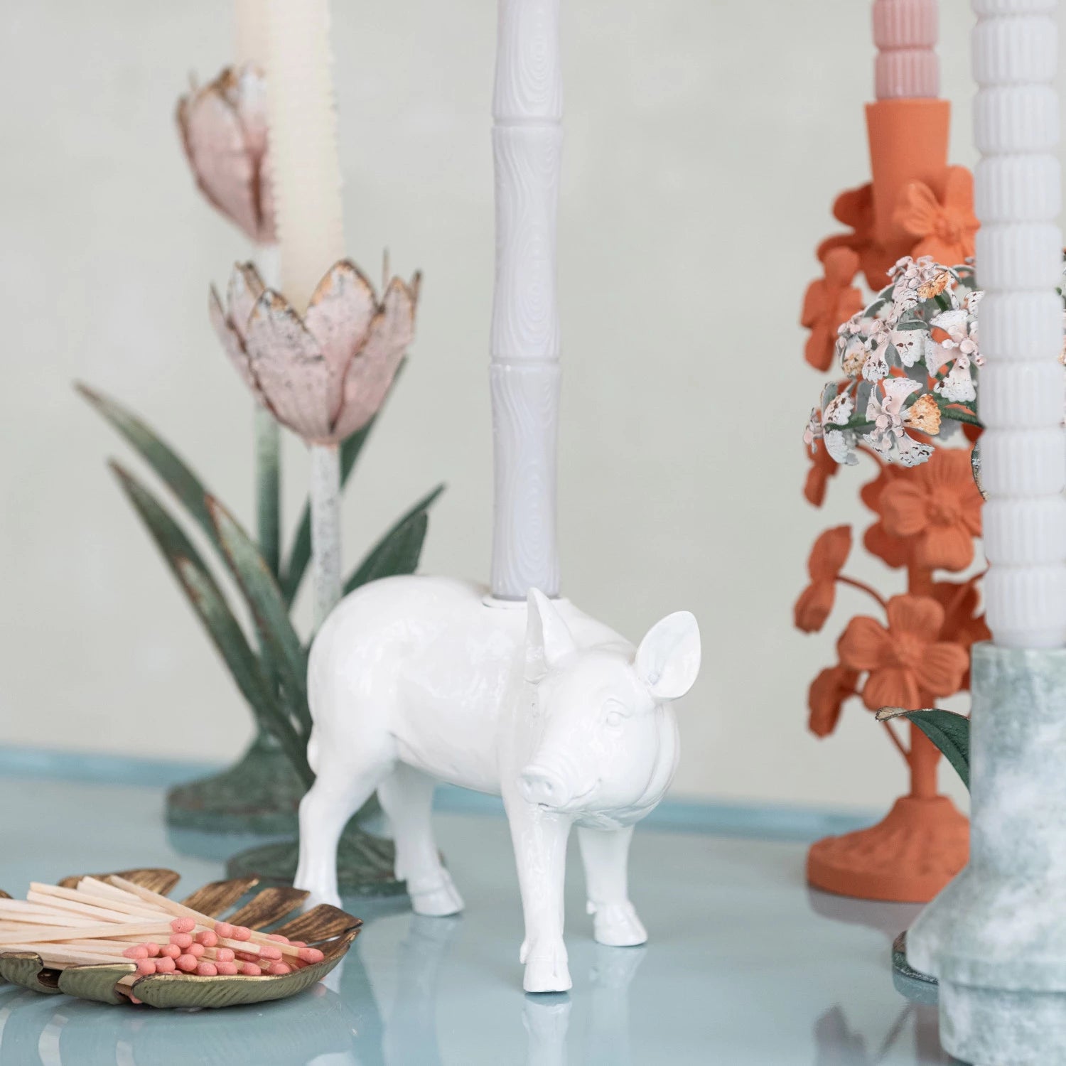 Resin Pig Taper Holder