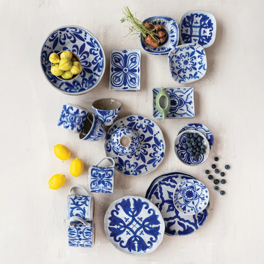Blue and White Crackle Stoneware Bowl