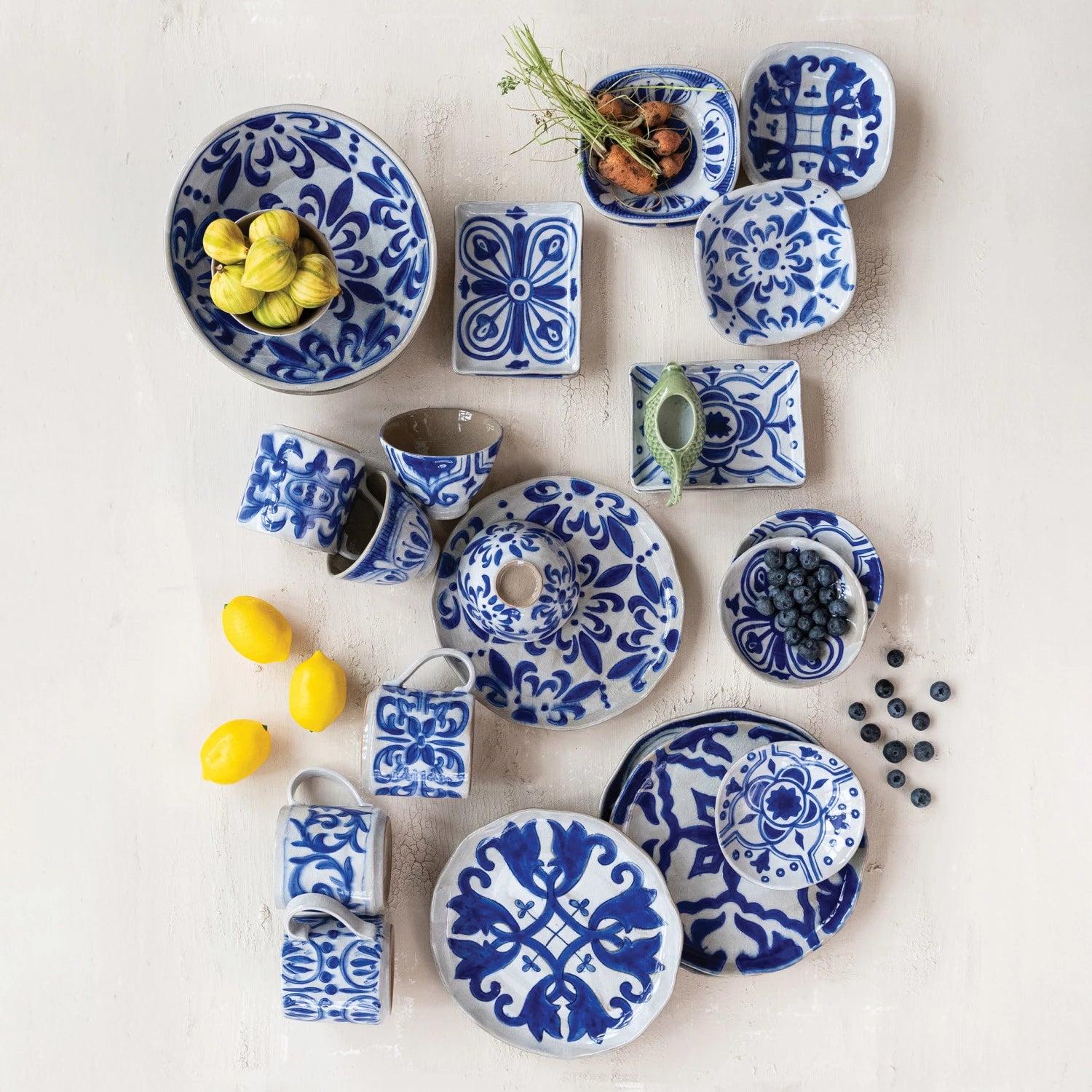 Blue and White Crackle Stoneware Bowl