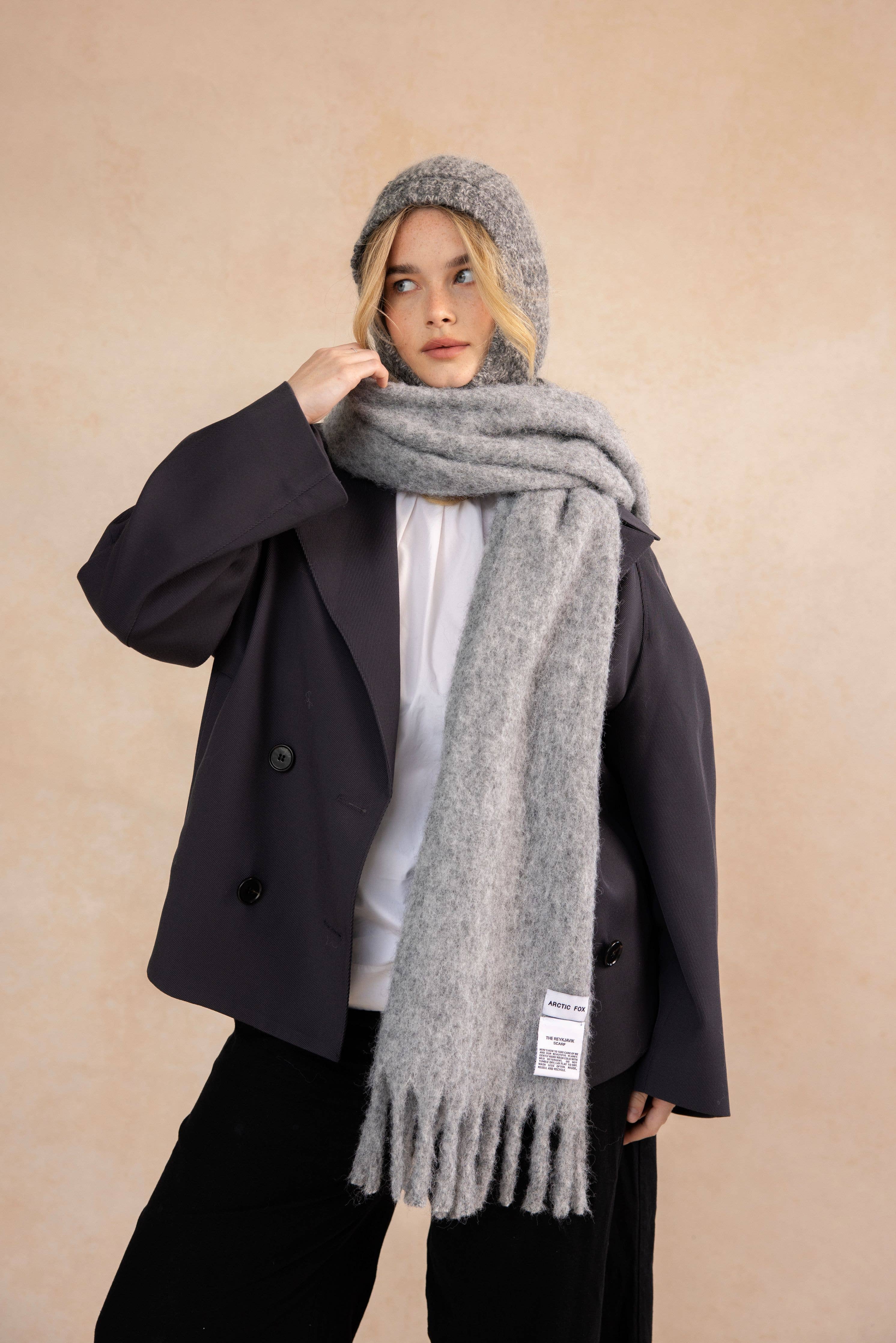 The Reykjavik Scarf with RWS Wool - Grey