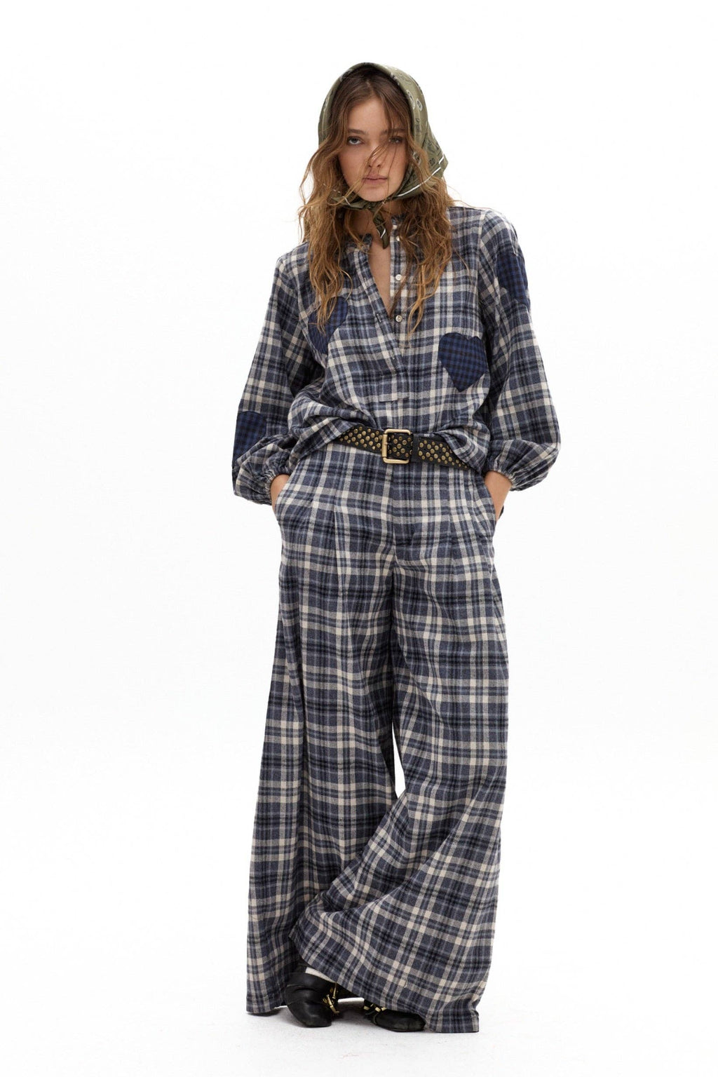 Super Culotte Cotton Twill Pants - Pascal Checks