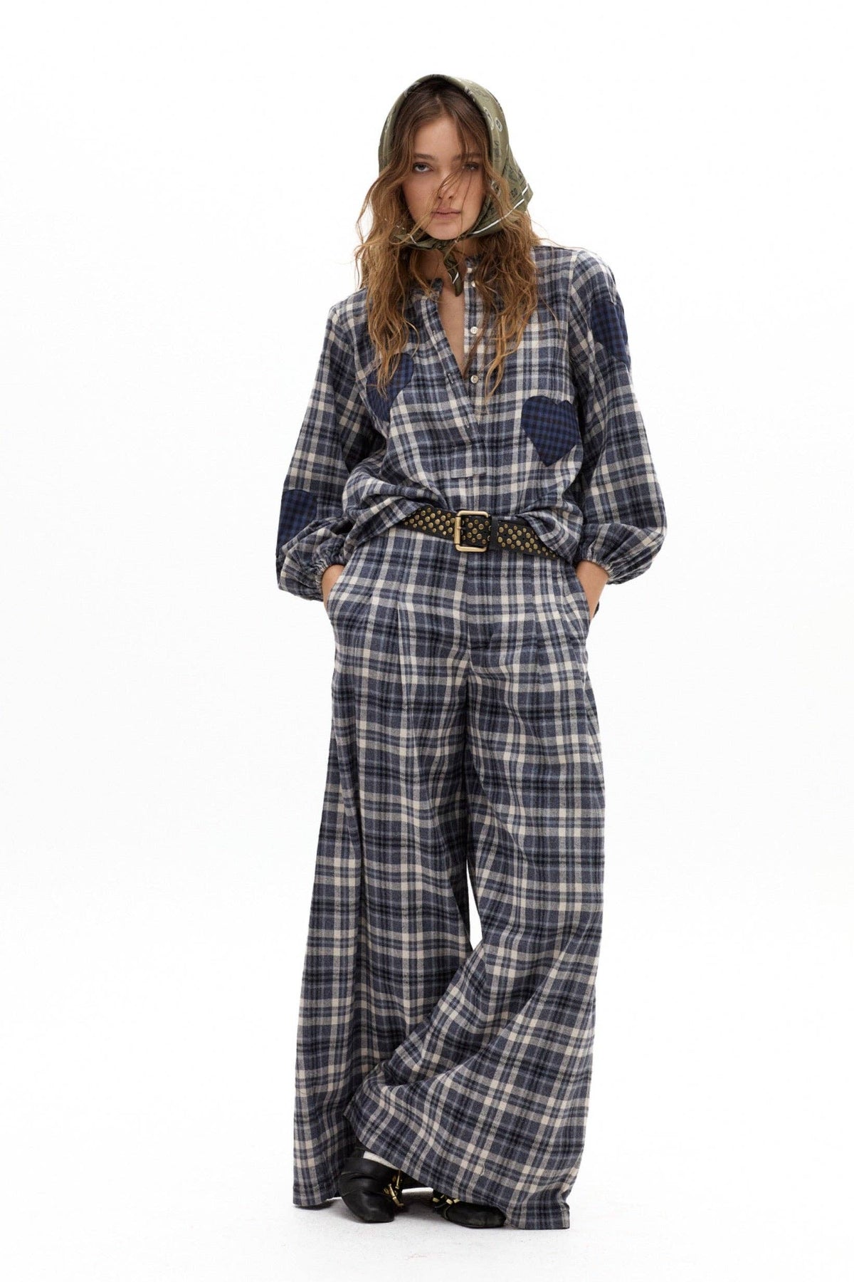 Super Culotte Cotton Twill Pants - Pascal Checks