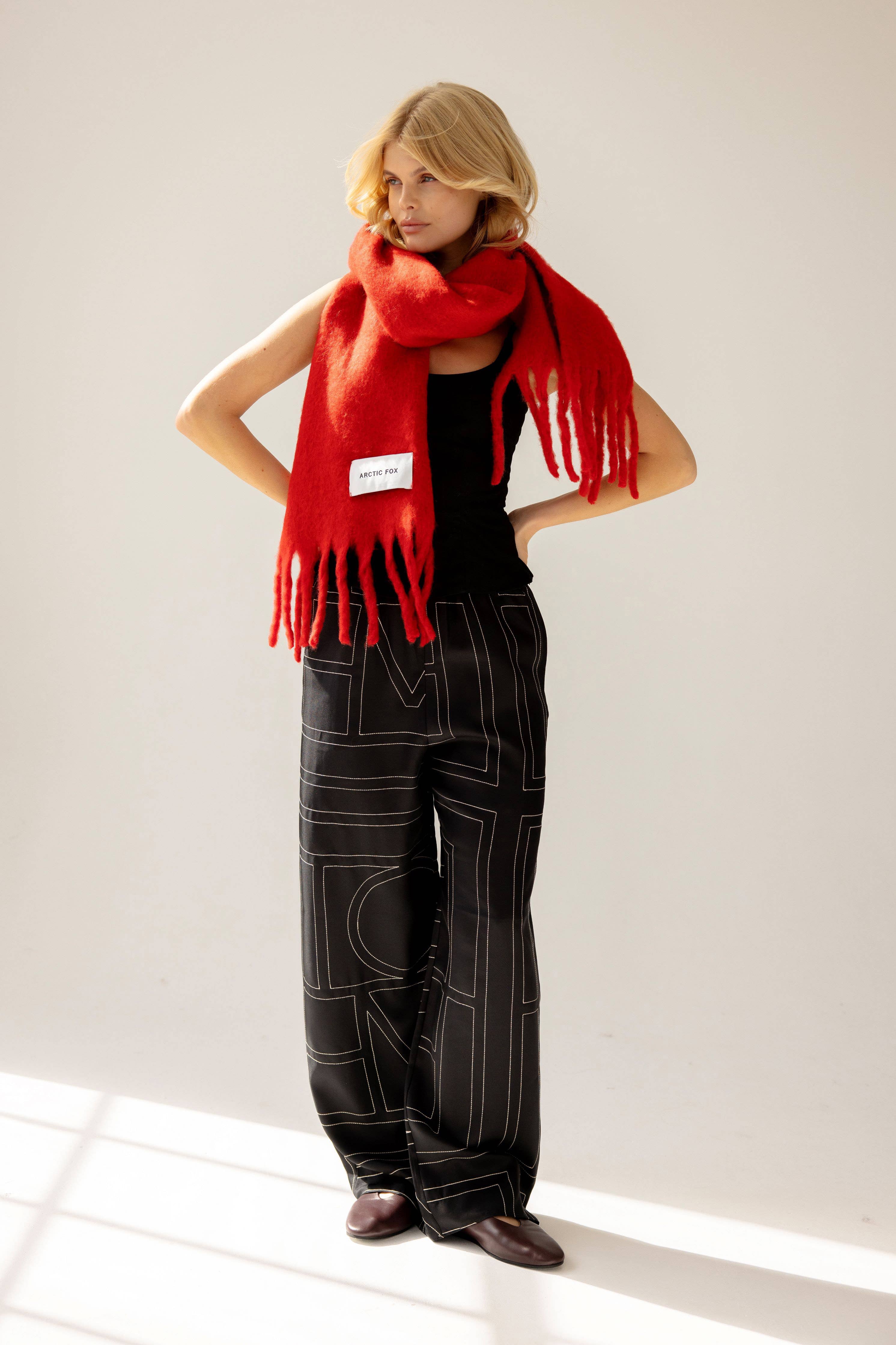 The Stockholm Scarf - 100% Recycled - Crimson Red