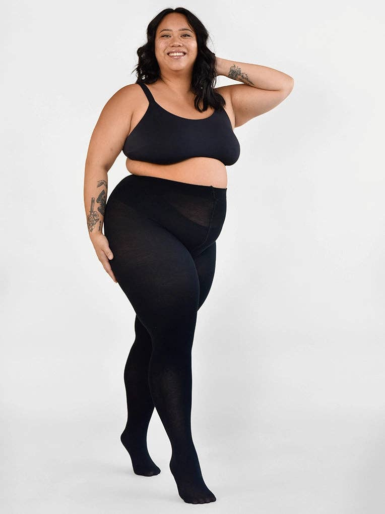 Silky Soft Opaque Tights:  Black