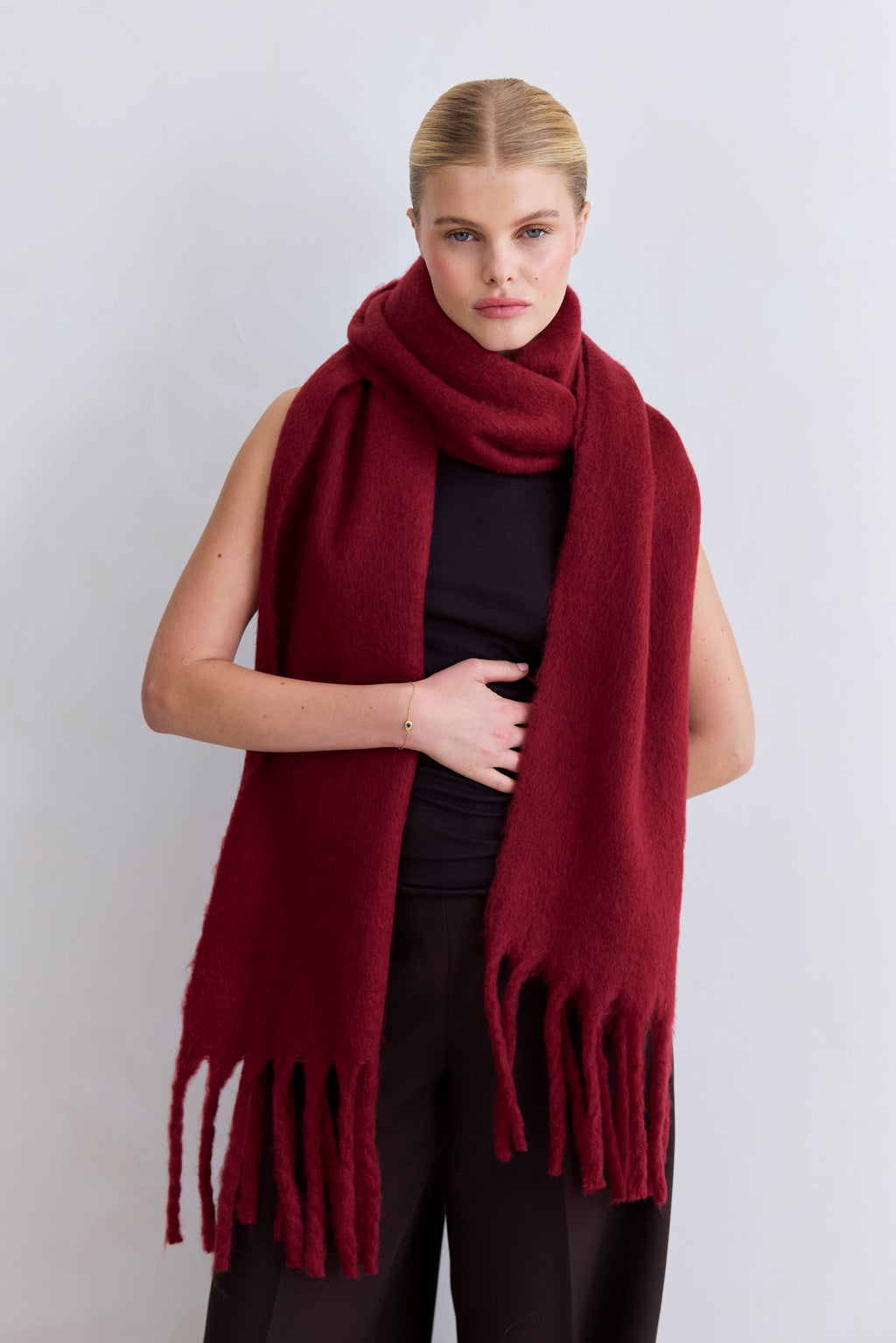 The Reykjavik Scarf - 100% Recycled - Burgundy - FW25