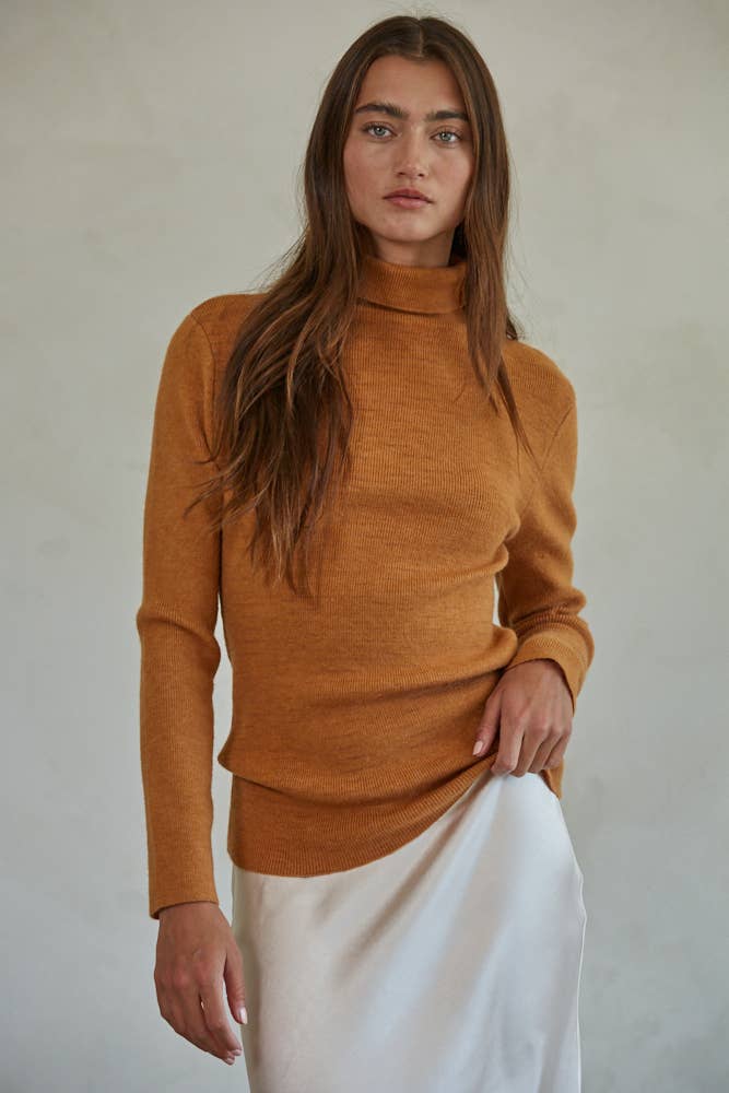 Turtleneck sweater: Camel