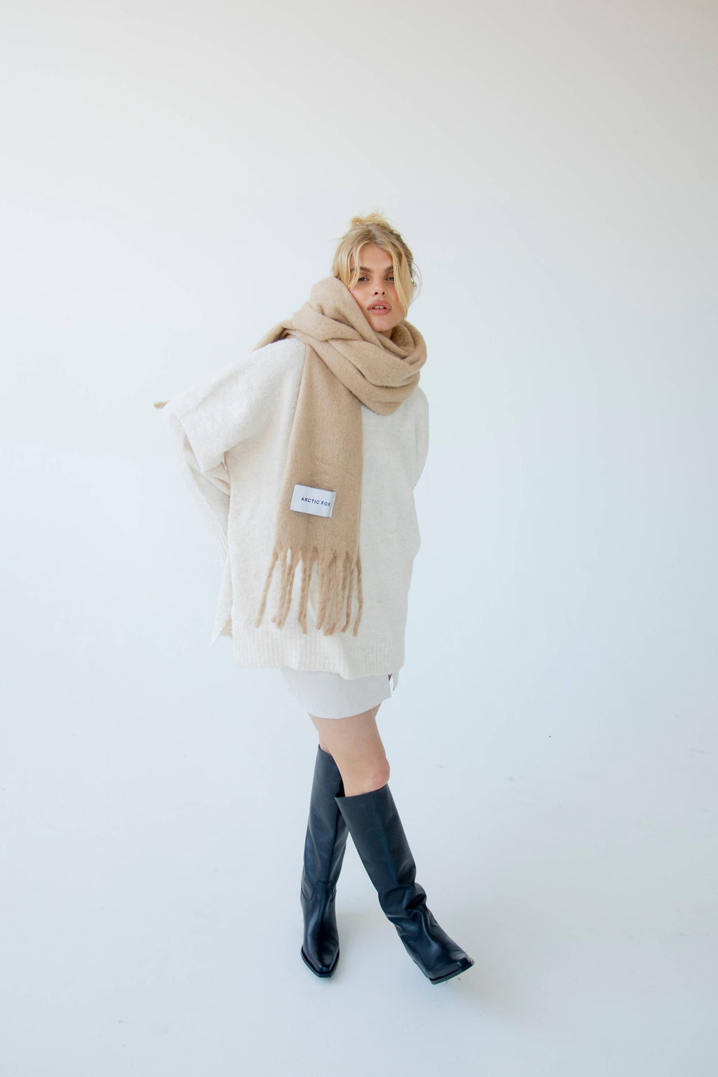 The Reykjavik Scarf:  Pinecone Beige