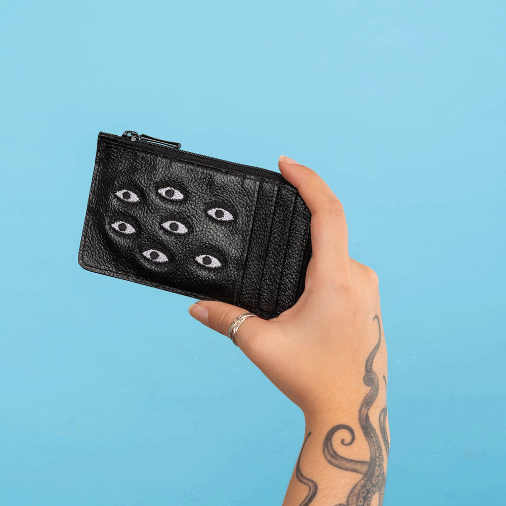 Min & Mon Fausto Zip-Around Cardholder - Black