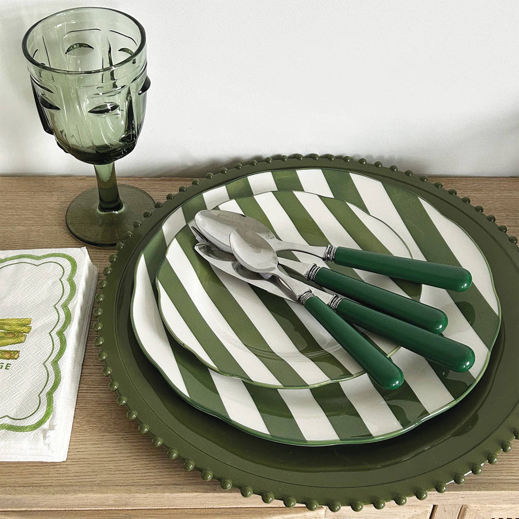 Face Stemmed Glass - Green