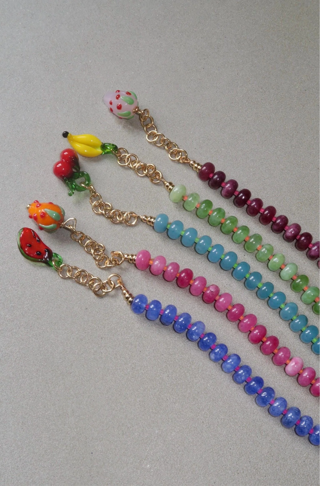EVA G green pear necklace