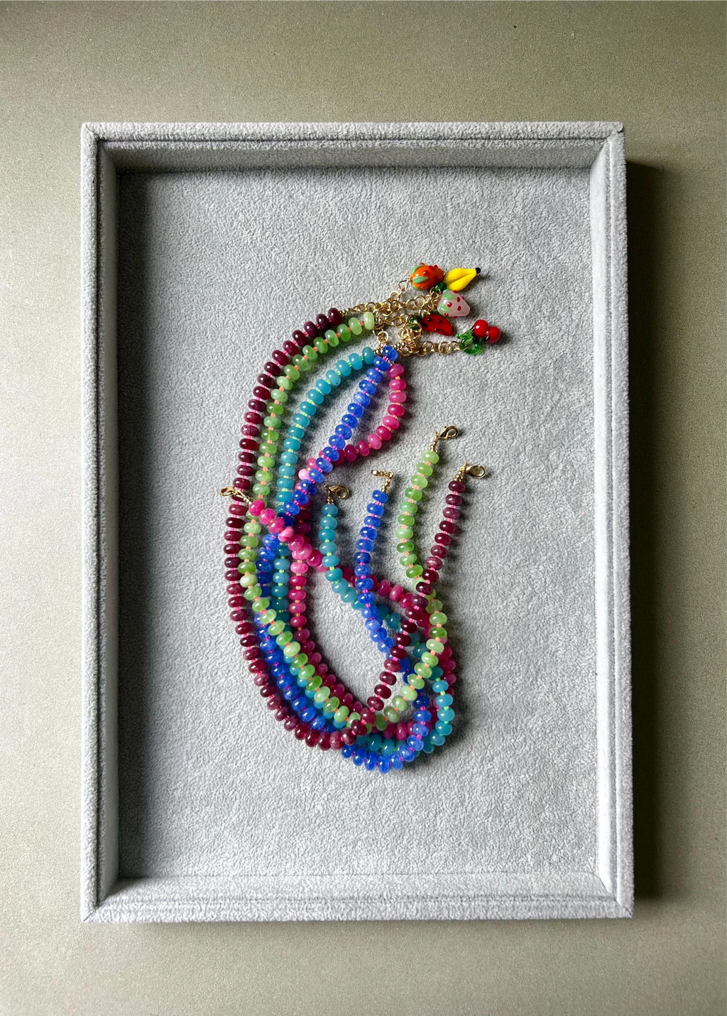 EVA G green pear necklace