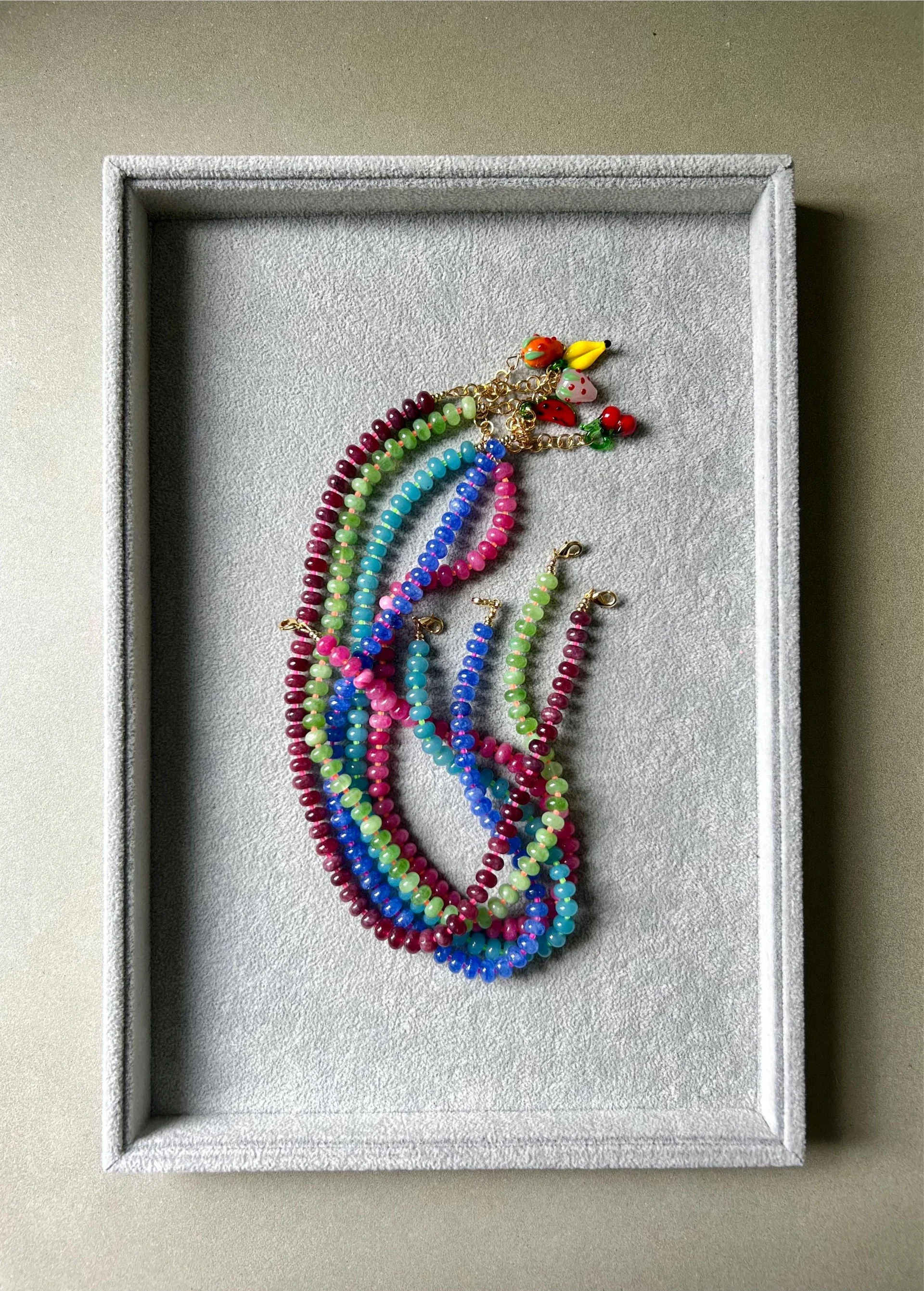 EVA G green pear necklace