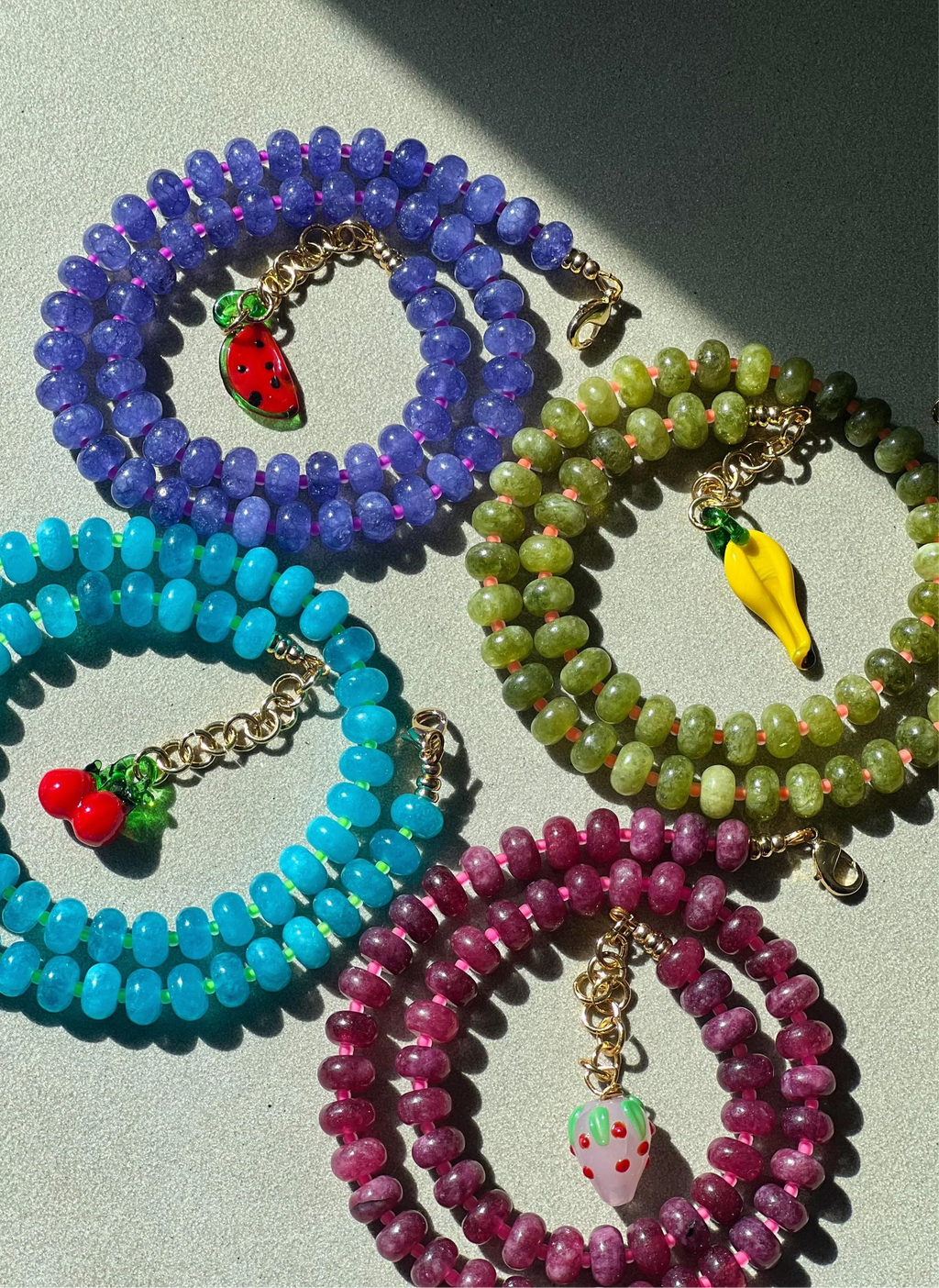 EVA G green pear necklace