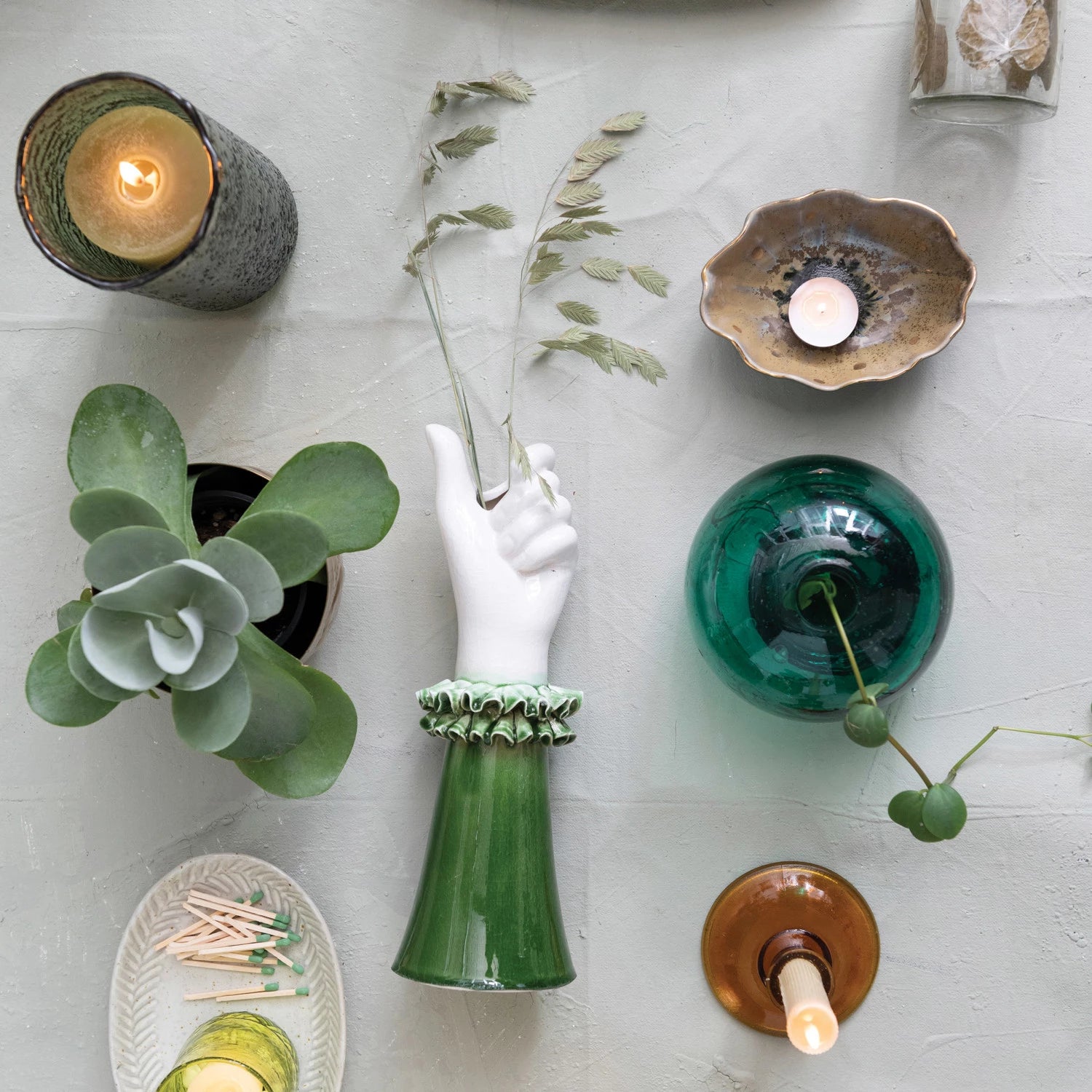 Stoneware Hand Shaped Vase