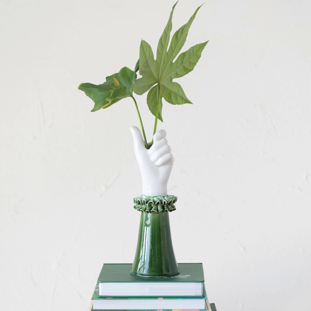 Stoneware Hand Shaped Vase