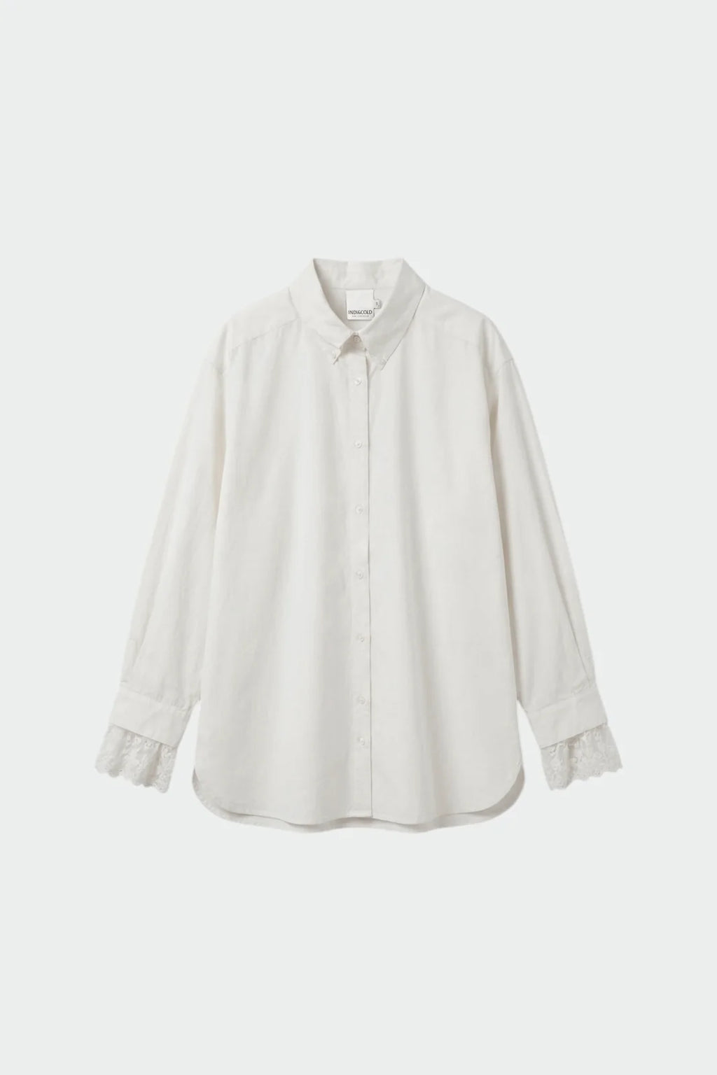INDI & COLD WHITE BLOUSE WITH LACE CUFFS