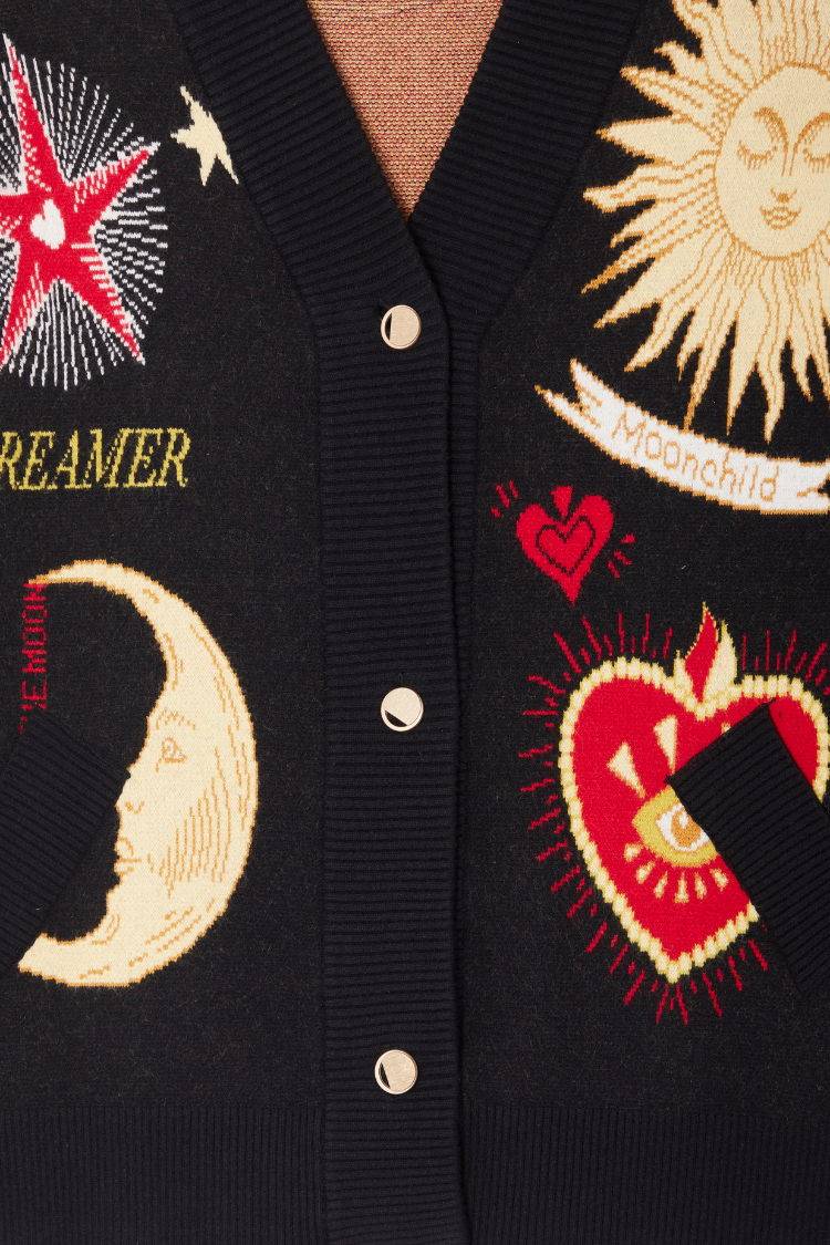 Never Fully Dressed Mystical Bomber Cardigan:  Black