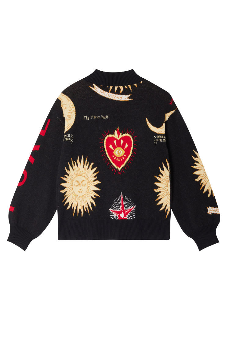 Never Fully Dressed Mystical Bomber Cardigan:  Black
