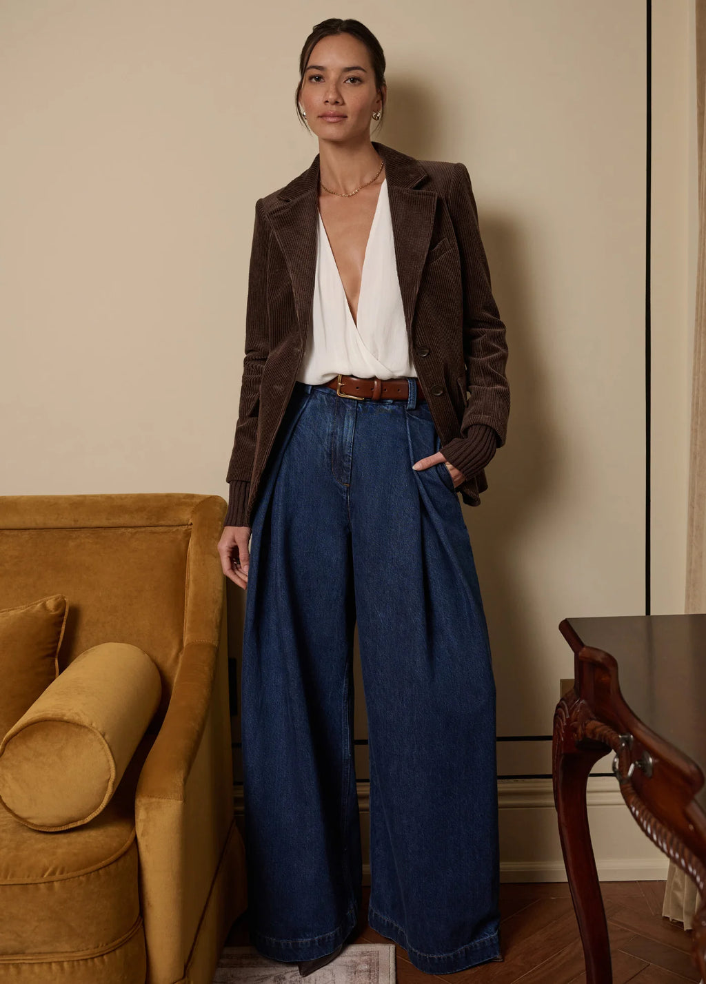 FAVORITE DAUGHTER DENIM PLEATS FOR DAYS PANT