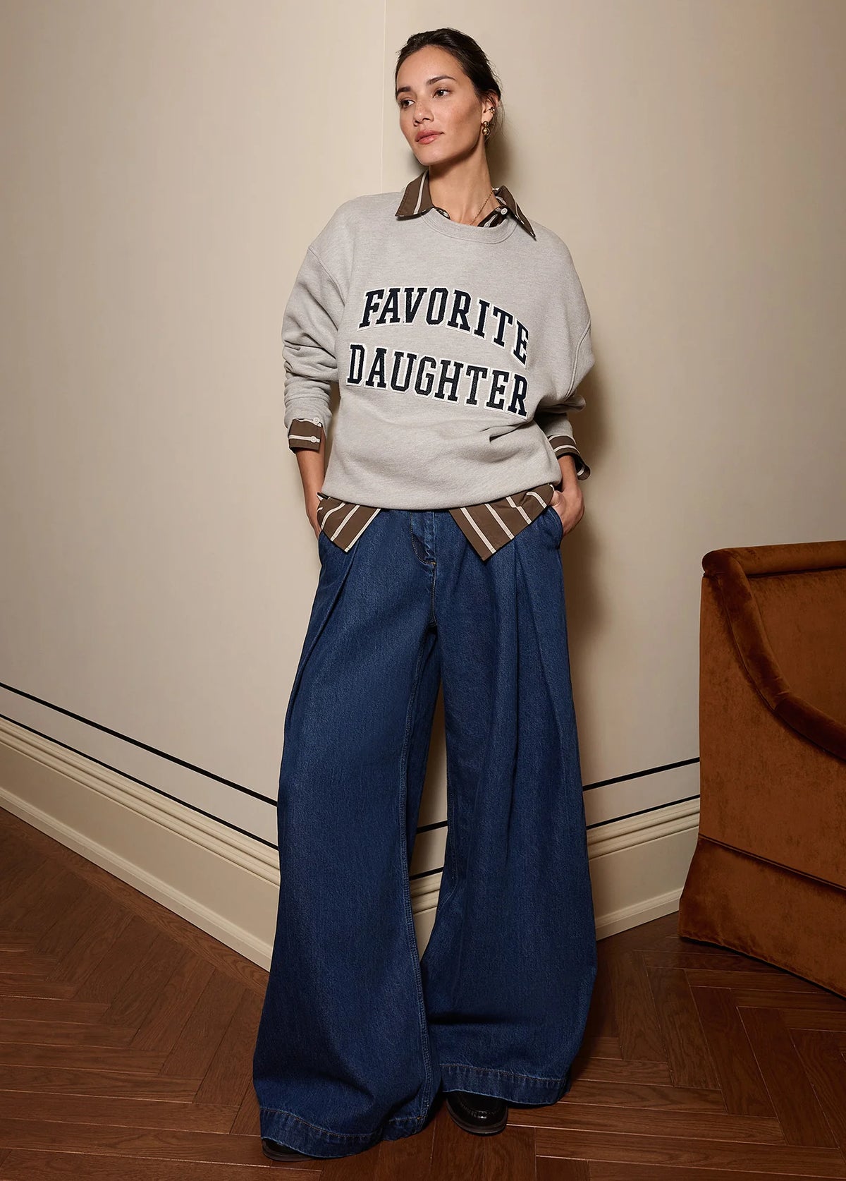 FAVORITE DAUGHTER DENIM PLEATS FOR DAYS PANT