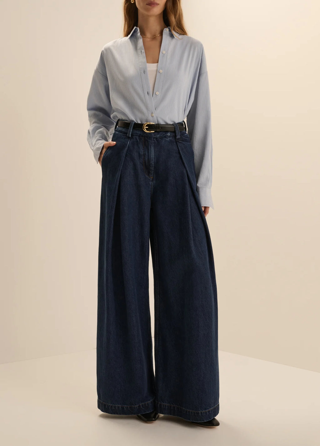 FAVORITE DAUGHTER DENIM PLEATS FOR DAYS PANT