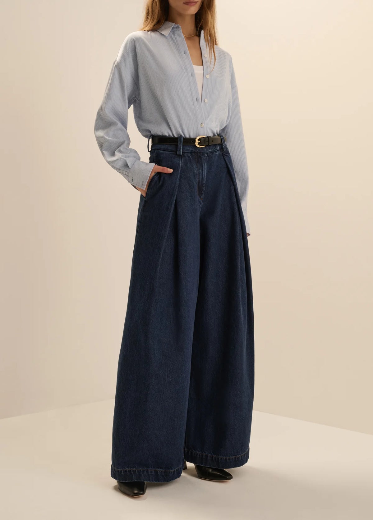 FAVORITE DAUGHTER DENIM PLEATS FOR DAYS PANT