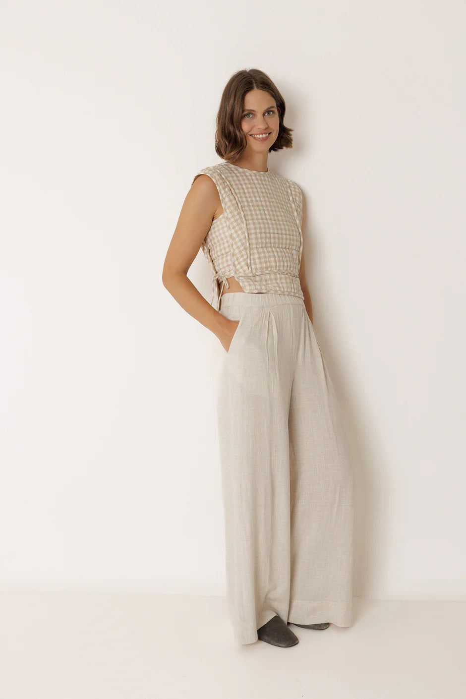 Indi & Cold Quilted Checkered Top