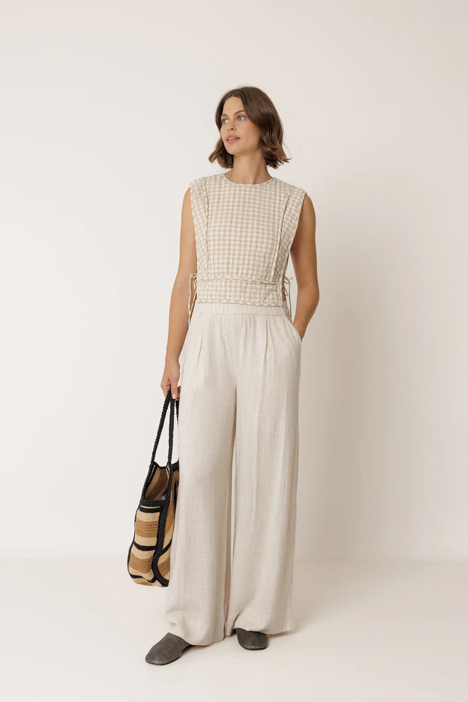 Indi & Cold Quilted Checkered Top