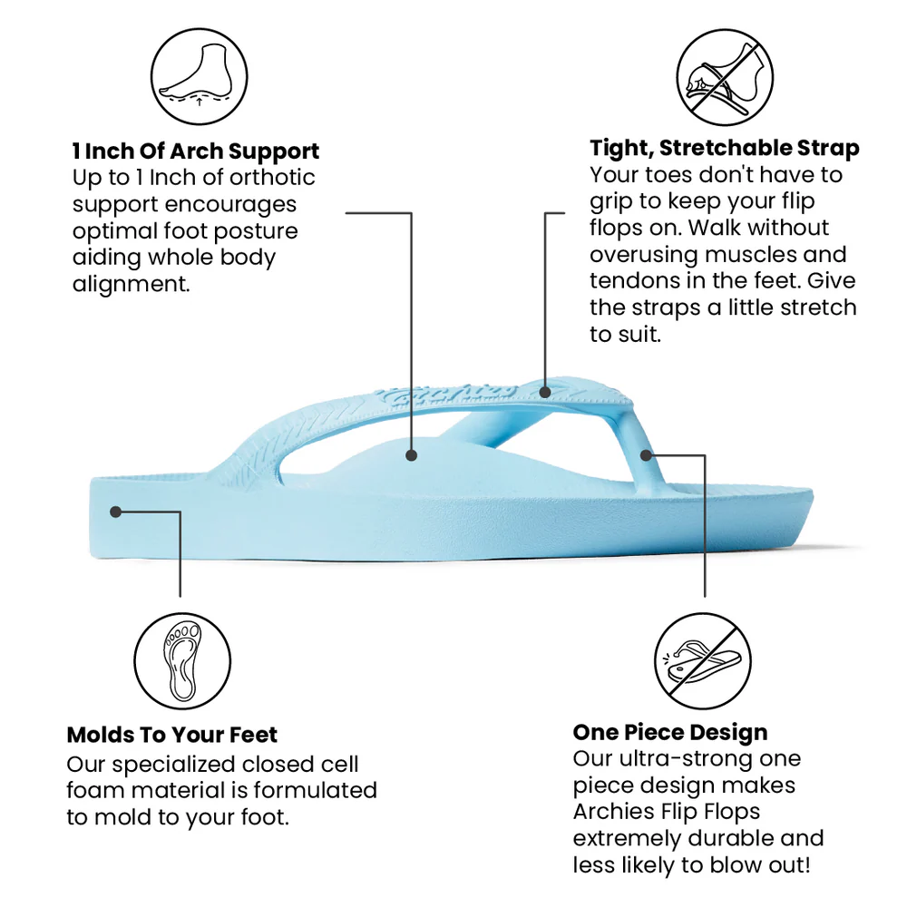 Archies flip flops sky blue