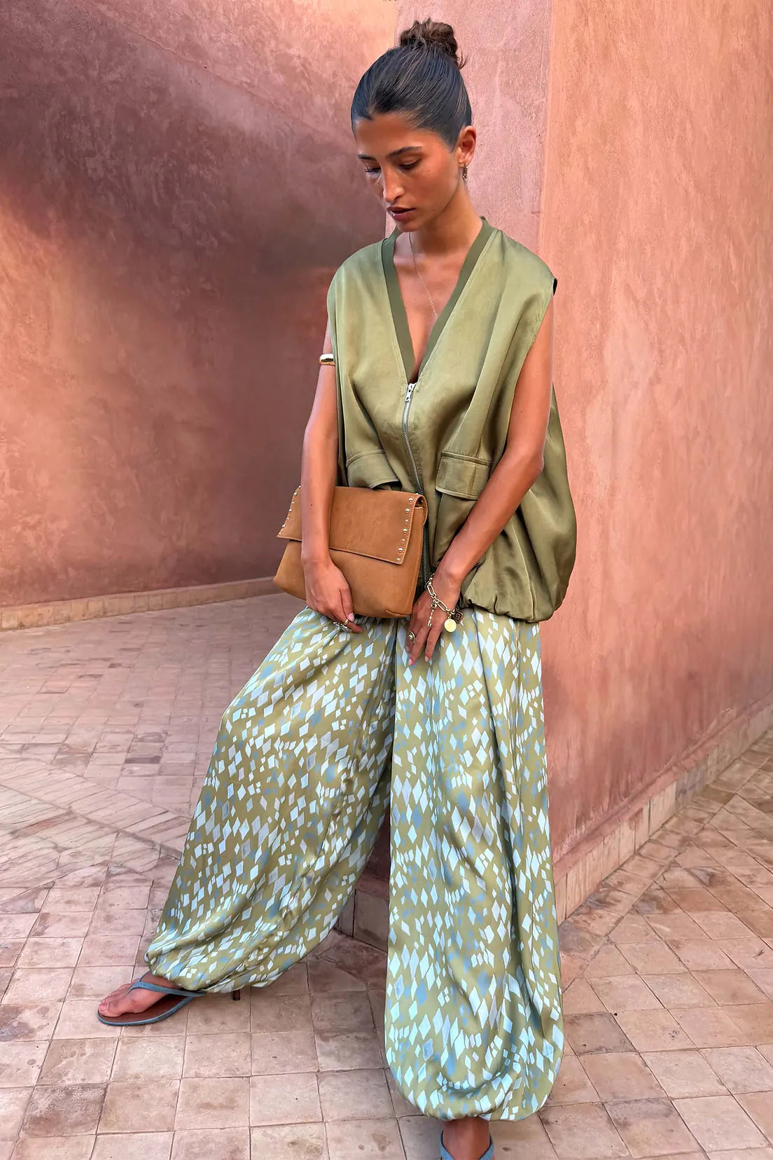 Never Fully dressed green diamond balloon trouser